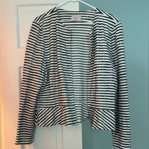 Blue and white striped crop jacket/blazer.